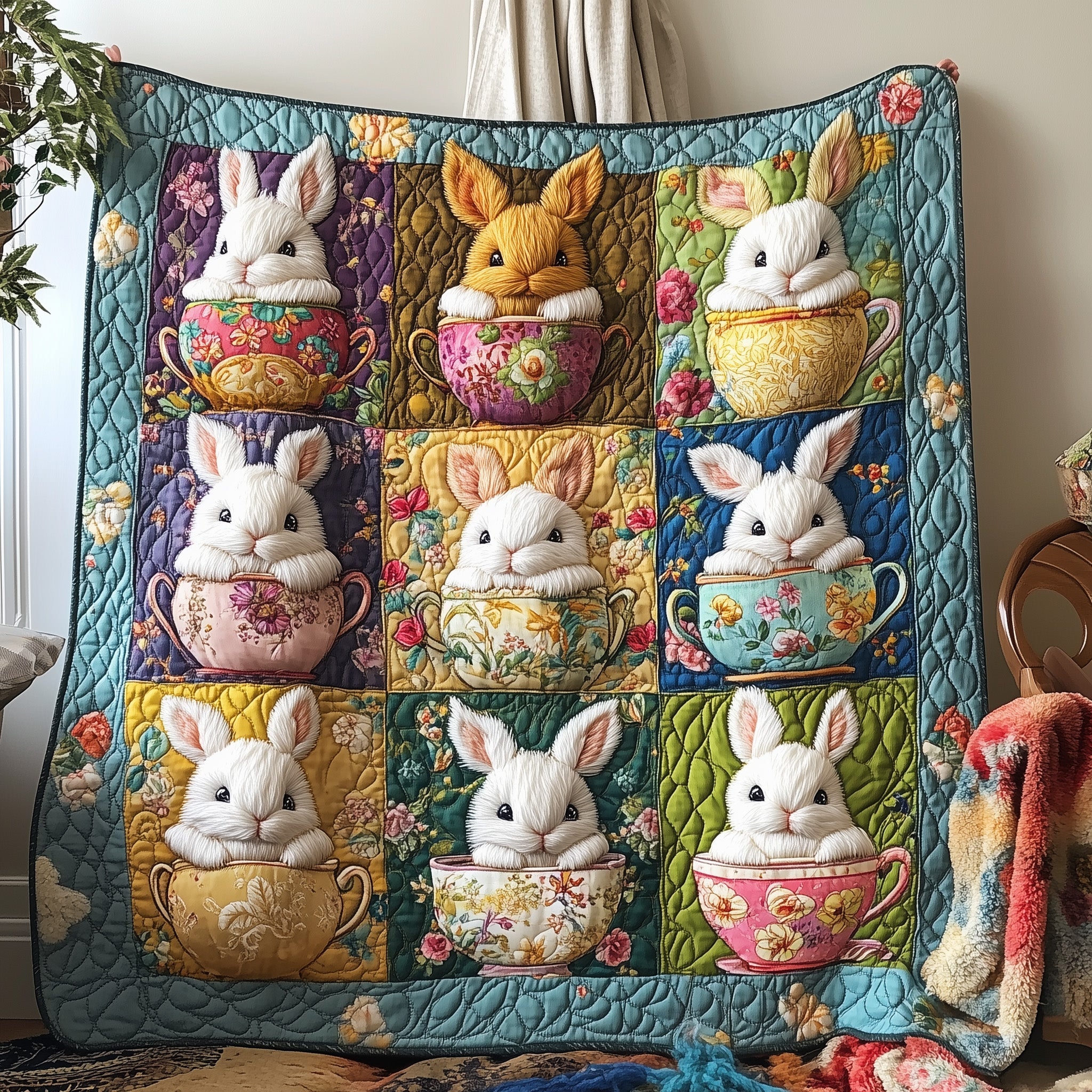 Easter Joy Quilted Blanket Sofa Throw BlanketEaster Gifts For Men