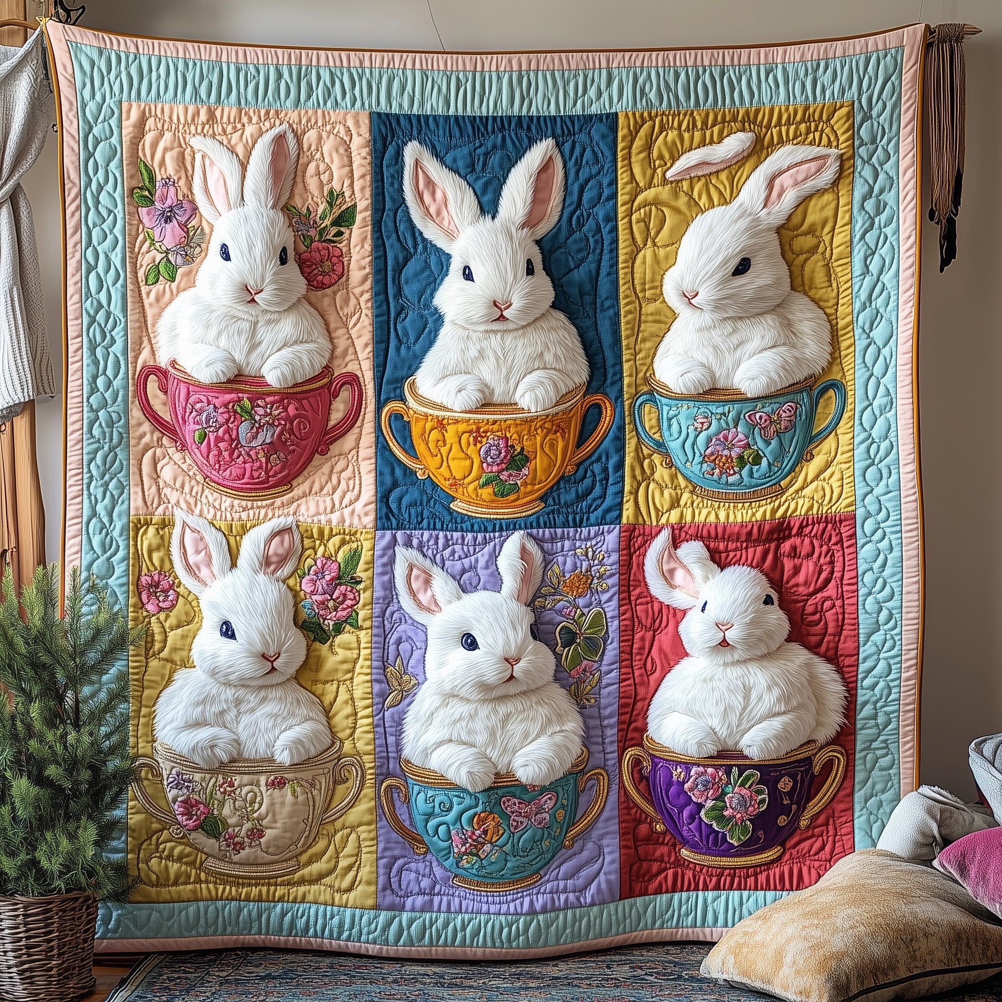 Easter Joy Quilted Blanket Sofa Throw BlanketUnique Easter Gifts Faith