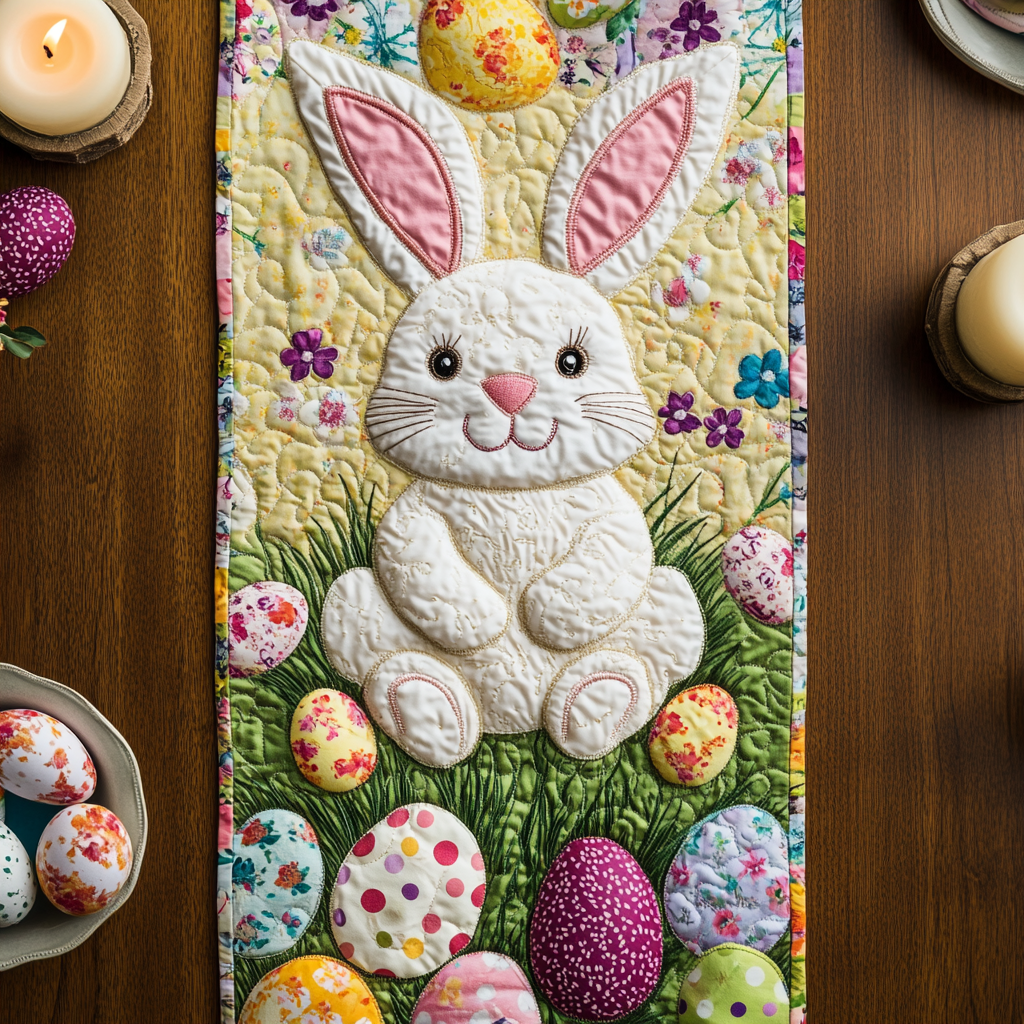 Easter Joy Quilted Table Runner Easter Dinner Decor Gifts For Family