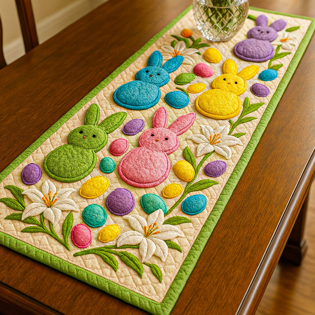 Easter Joy Quilted Table Runner Festive Table Runners Easter Sunday Table Decorations