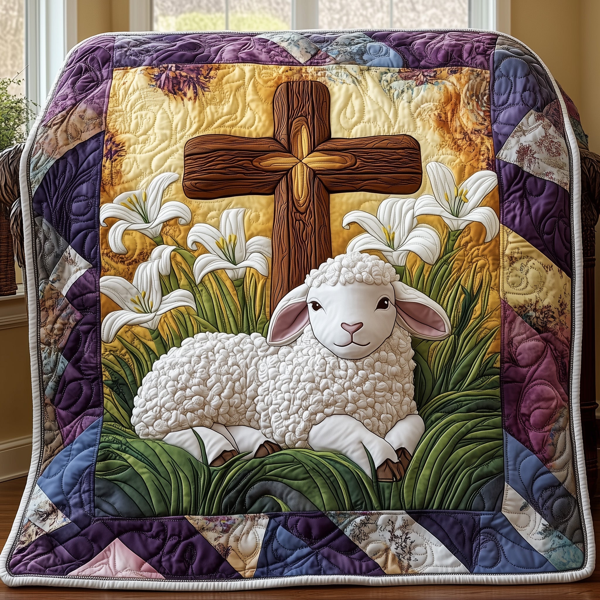 Easter Lamb Quilted Blanket Cute Soft BlanketCute Easter Gifts For Her