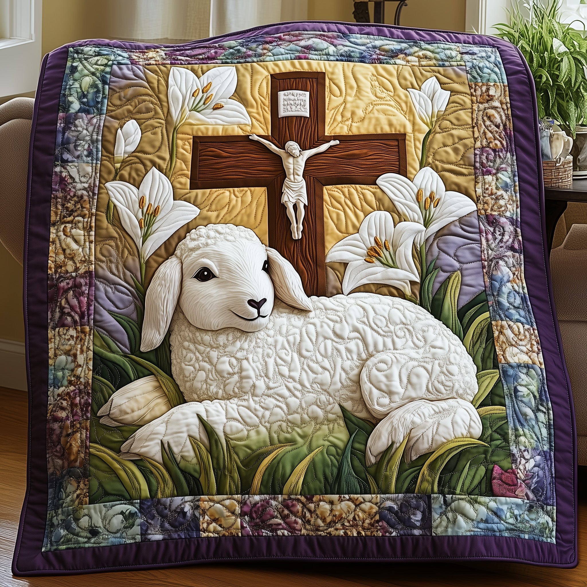 Easter Lamb Quilted Blanket Cute Soft BlanketCute Easter Gifts For Him