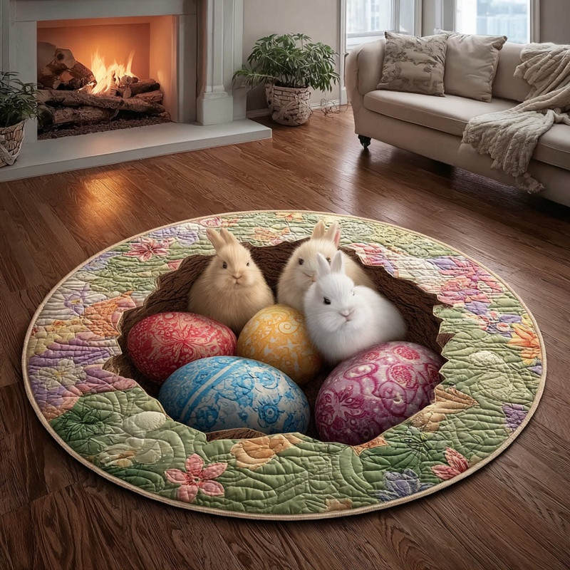 Easter Pastel Portal Quilted Round Mat Spring Home Decor Best Gift For Easter Lovers