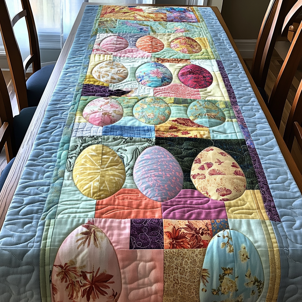 Easter Patchwork Quilted Table Runner Elegant Holiday Table Runners Easter Sunday Table Decorations