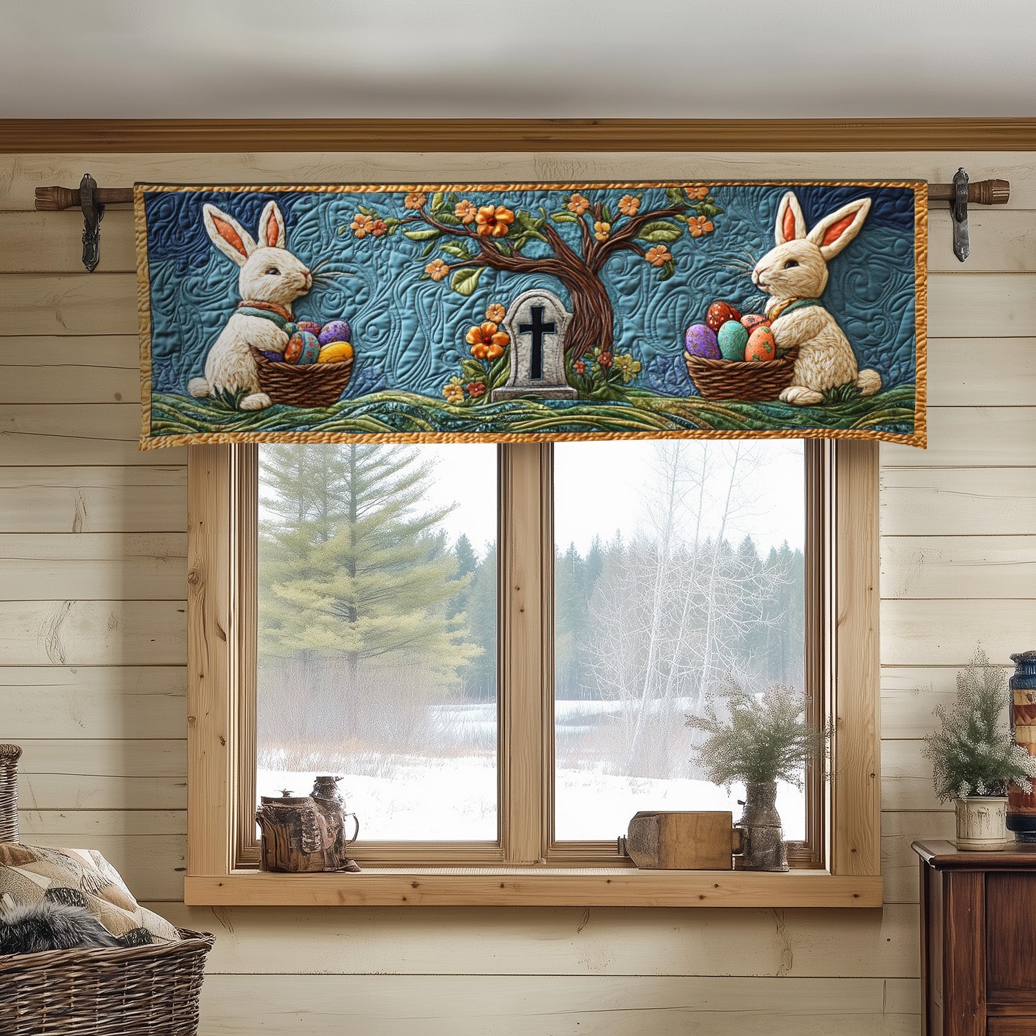 Easter Reflection Quilted Valance Home Decor Items Easter Gifts For Women