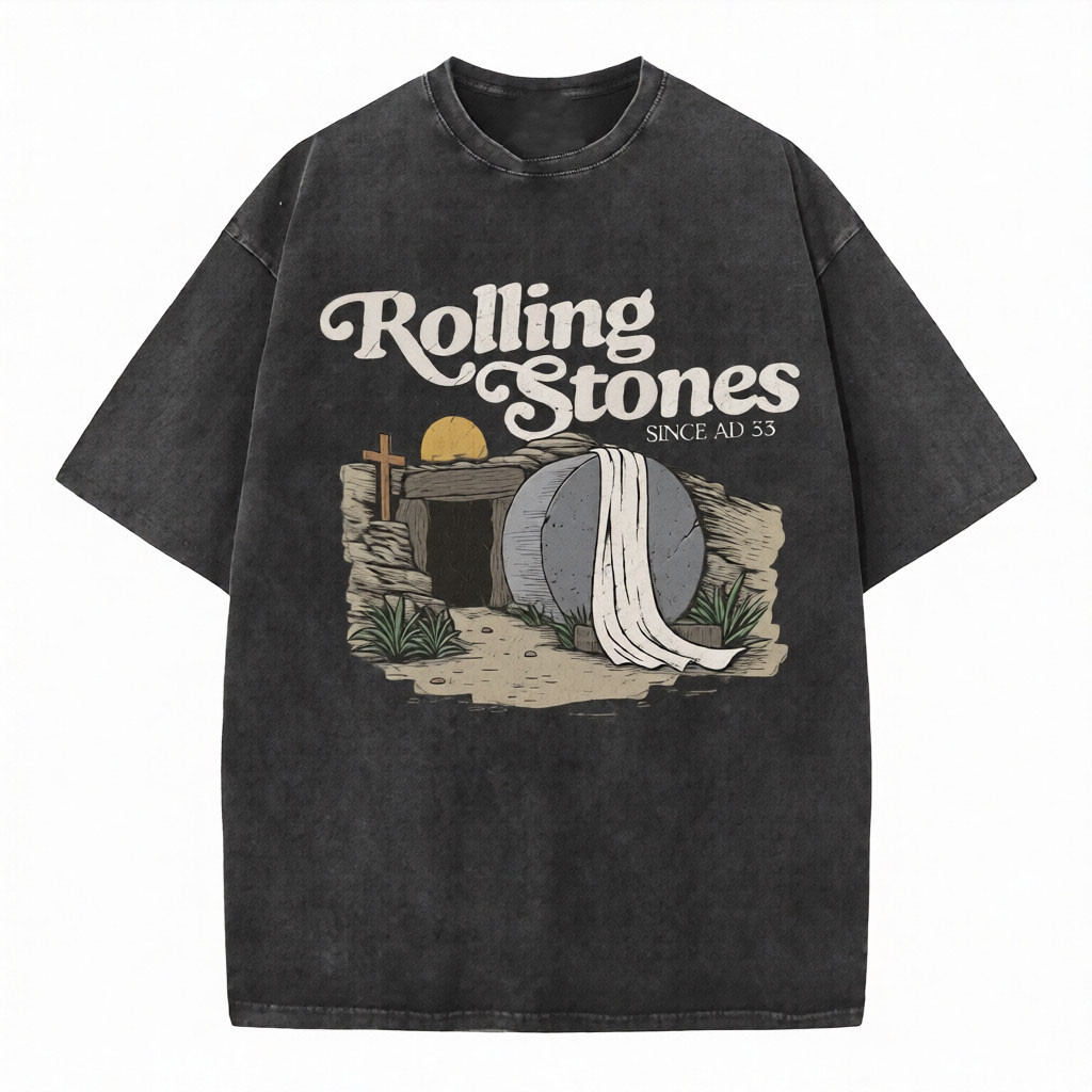 Easter Rolling Stones Since AD33 He Is Risen Washed T-Shirt Empty Tomb Fan Best Gift For Jesus Lovers