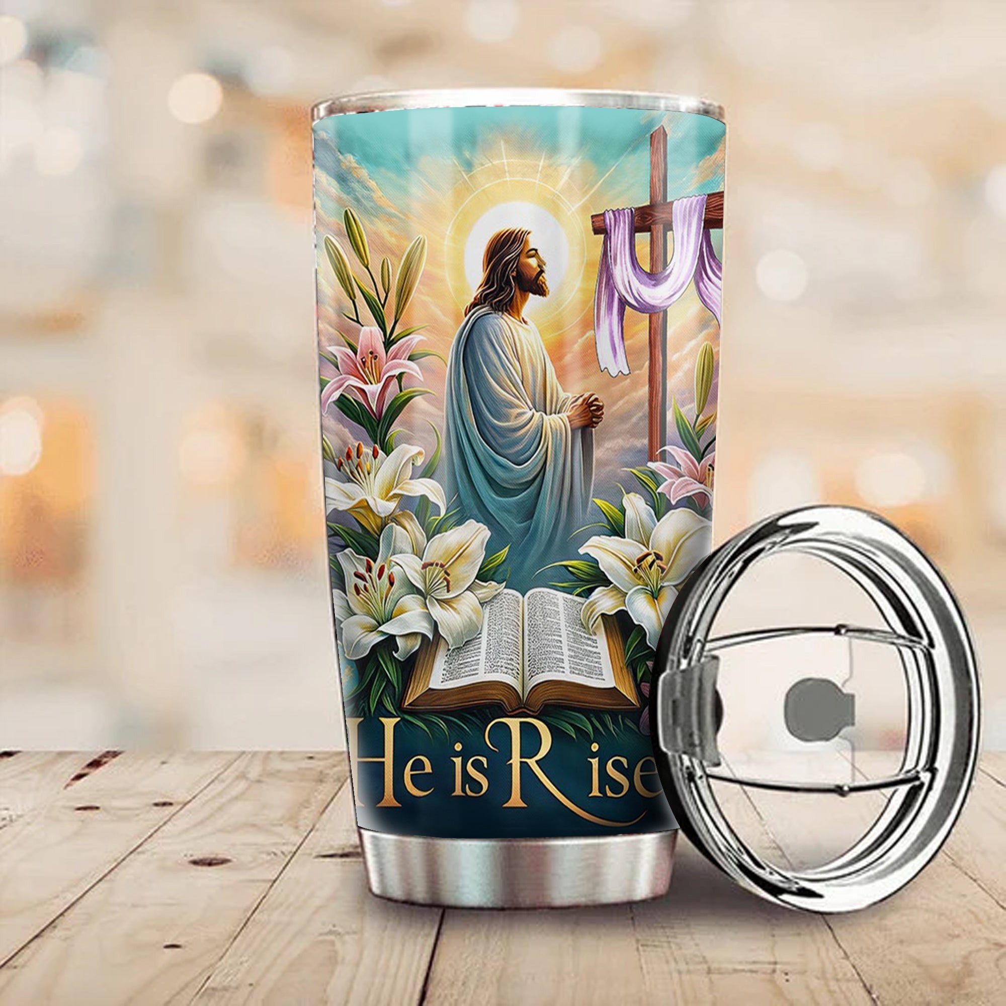 Easter Tumbler He Is Risen Tumbler Cups Jesus Merch Easter Gifts For Men