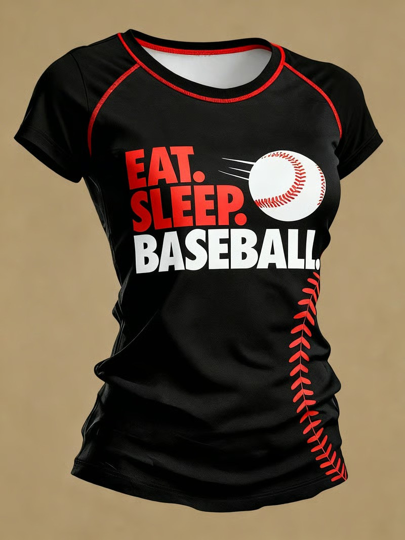 Eat Sleep Baseball T-Shirt Game Day Fan Gear Baseball Lover Shirt Best Gift For Baseball Players And Fans