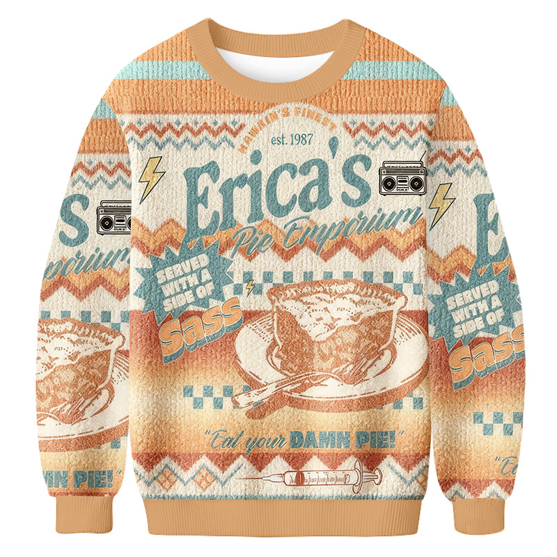 Eat Your Damn Pie Ugly Sweater Novelty Clothing Unique Gifts For Husband