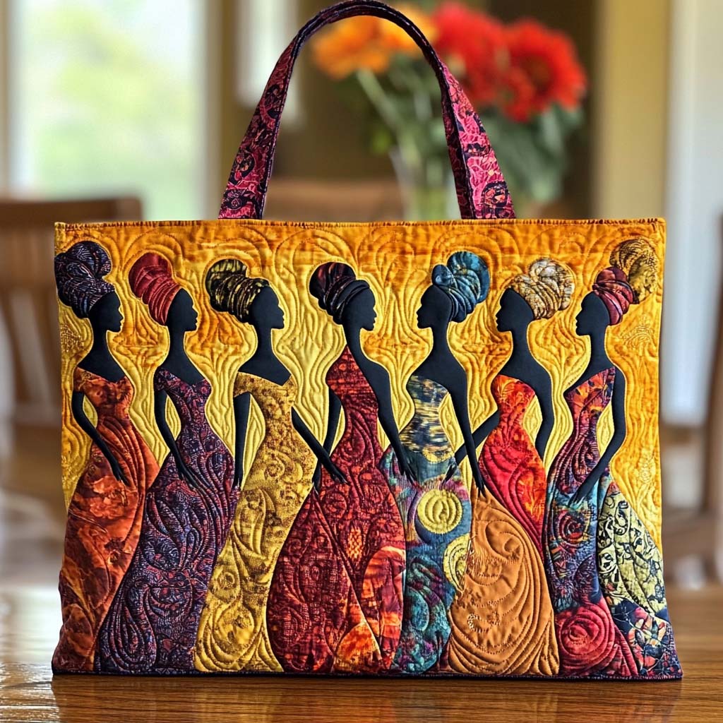 Ebony Beauty Shine Quilted Tote Bag Black Women Melanin Gifts