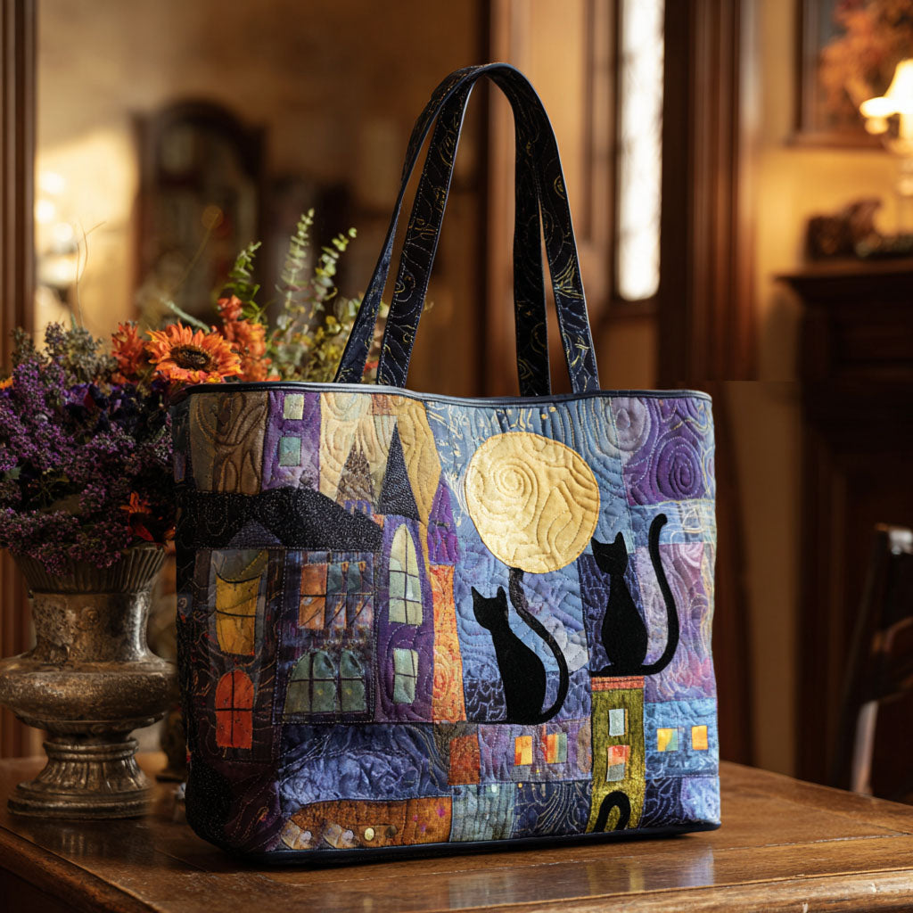 Ebony Whiskers Quilted Tote Bag Book Lover Gifts For Girlfriend