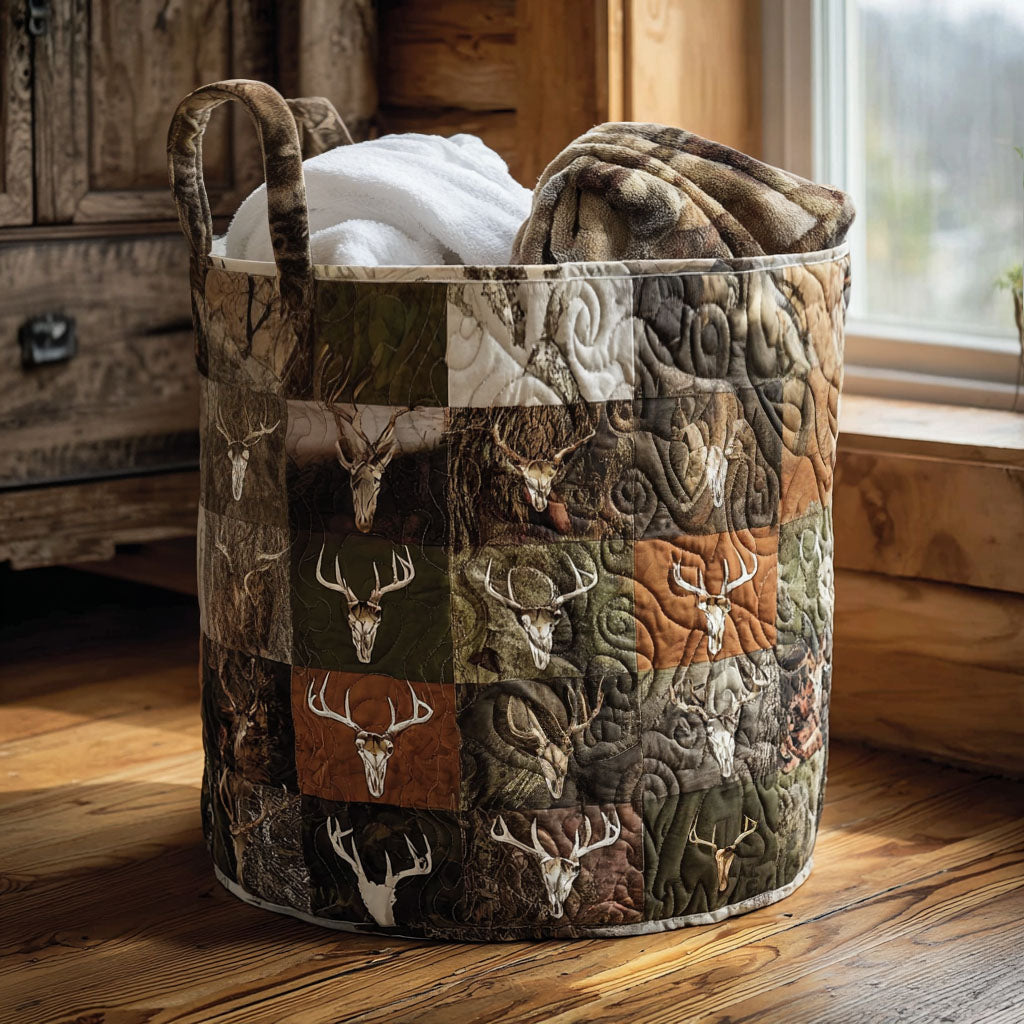 Echo Of The Hunt Quilted Laundry Basket Elegant Quilted Laundry Tote Gift for Daily Organization
