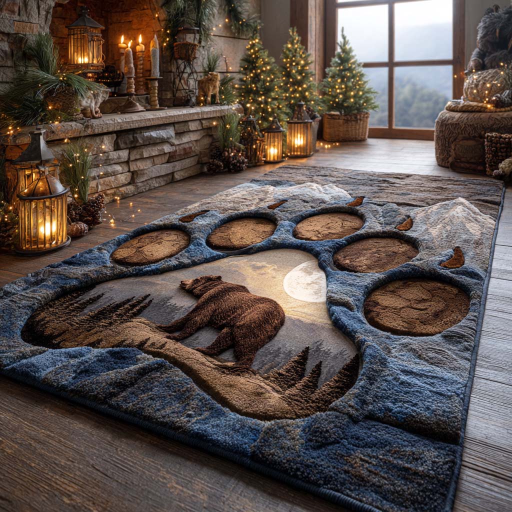 Echo of the Wild Area Rug Christmas Entry Way Decor Gifts For Bear Lovers