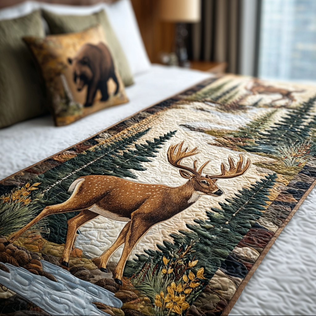 Echo Pines Quilted Bed Runner Bedroom Decorations Gifts For Deer Hunters