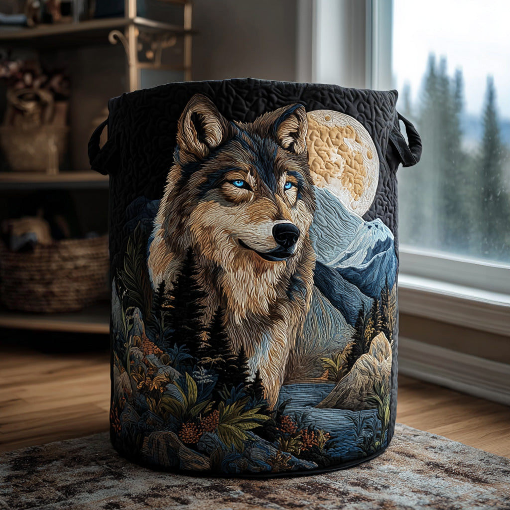 Echo Ridge Wolf Quilted Laundry Basket Best Quilted Laundry Basket Gift for Friends and Family