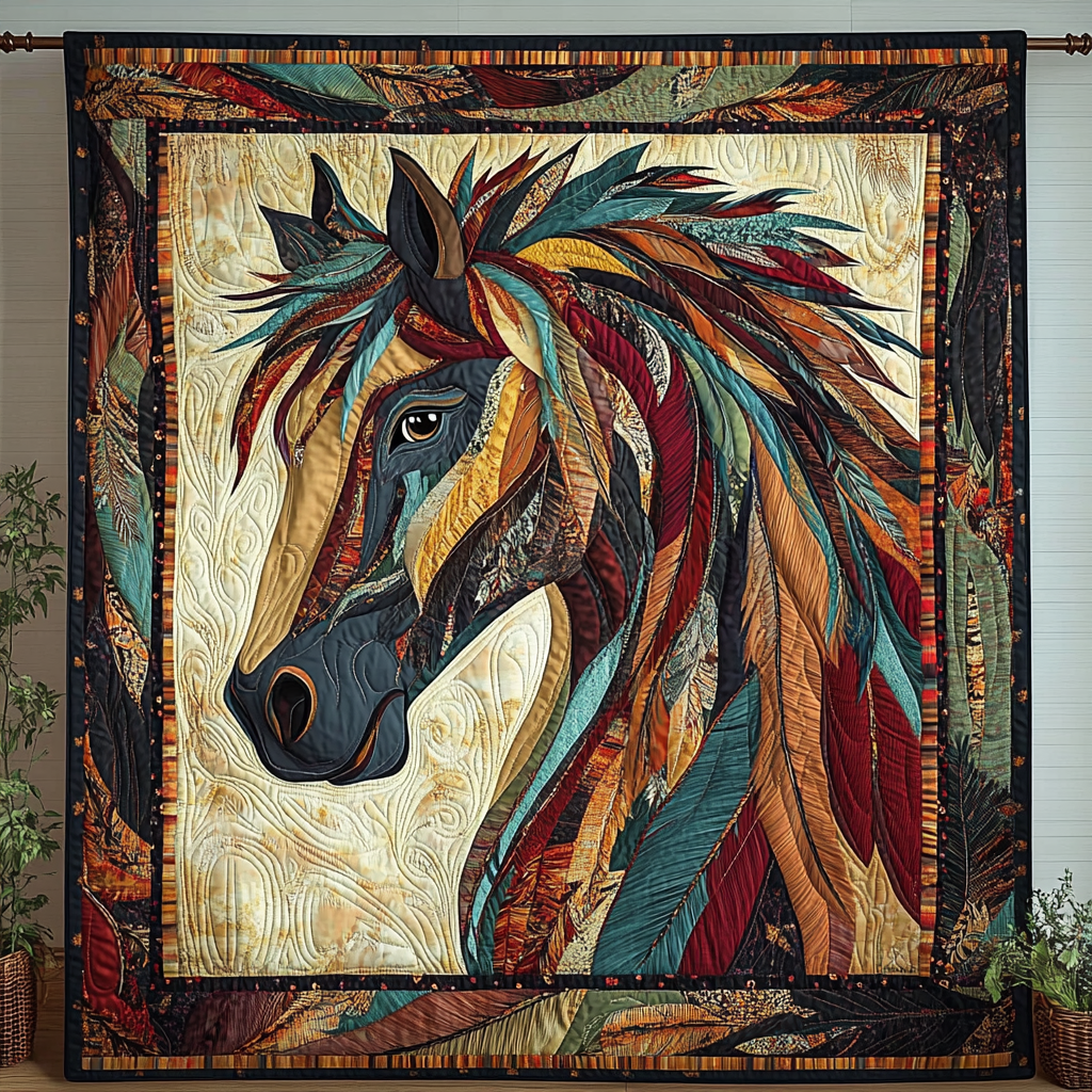 Echoes of Hooves Quilted Blanket Equine Gifts For Horse Lovers