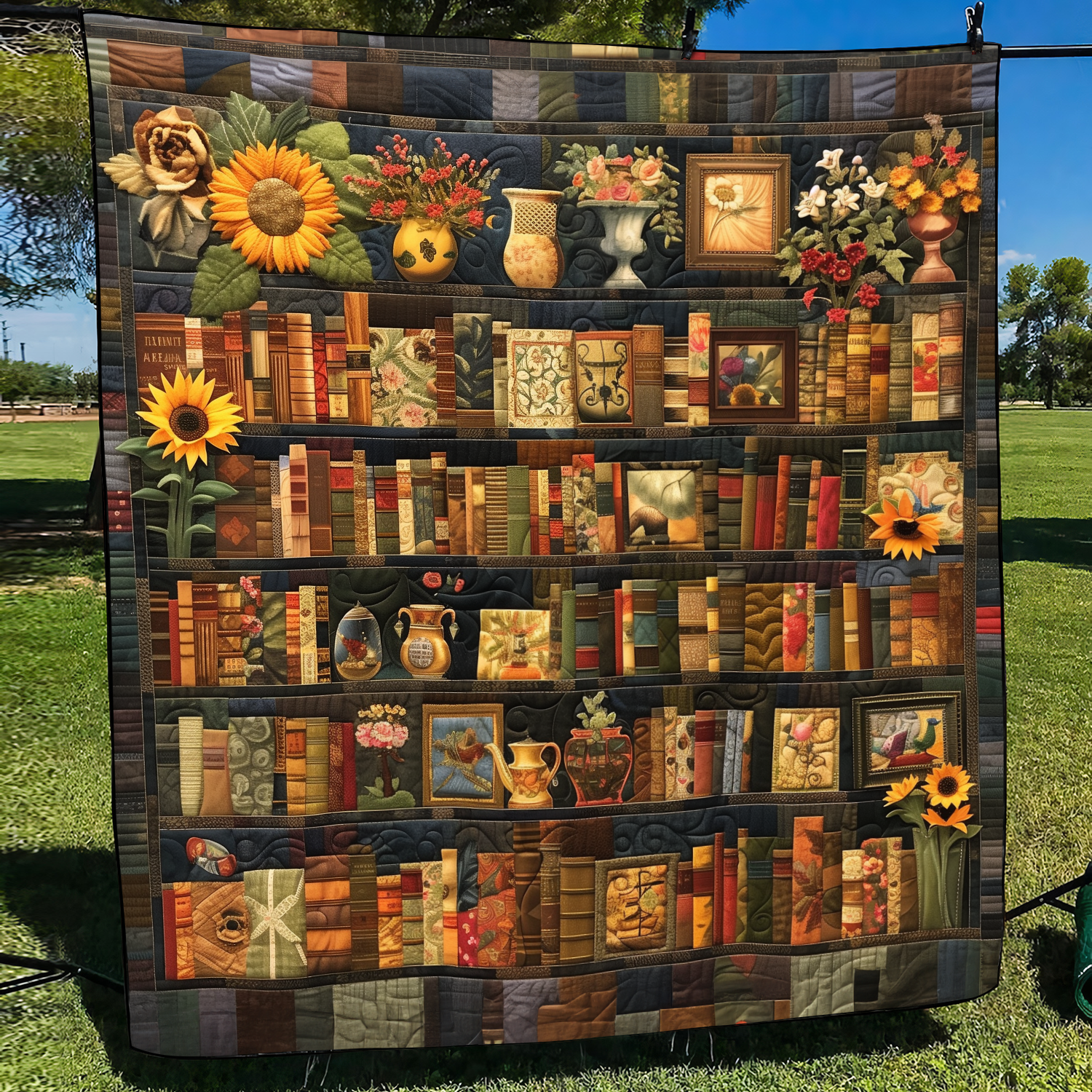 Echoes of Ink Quilted Blanket Sunflower Gifts For Friends