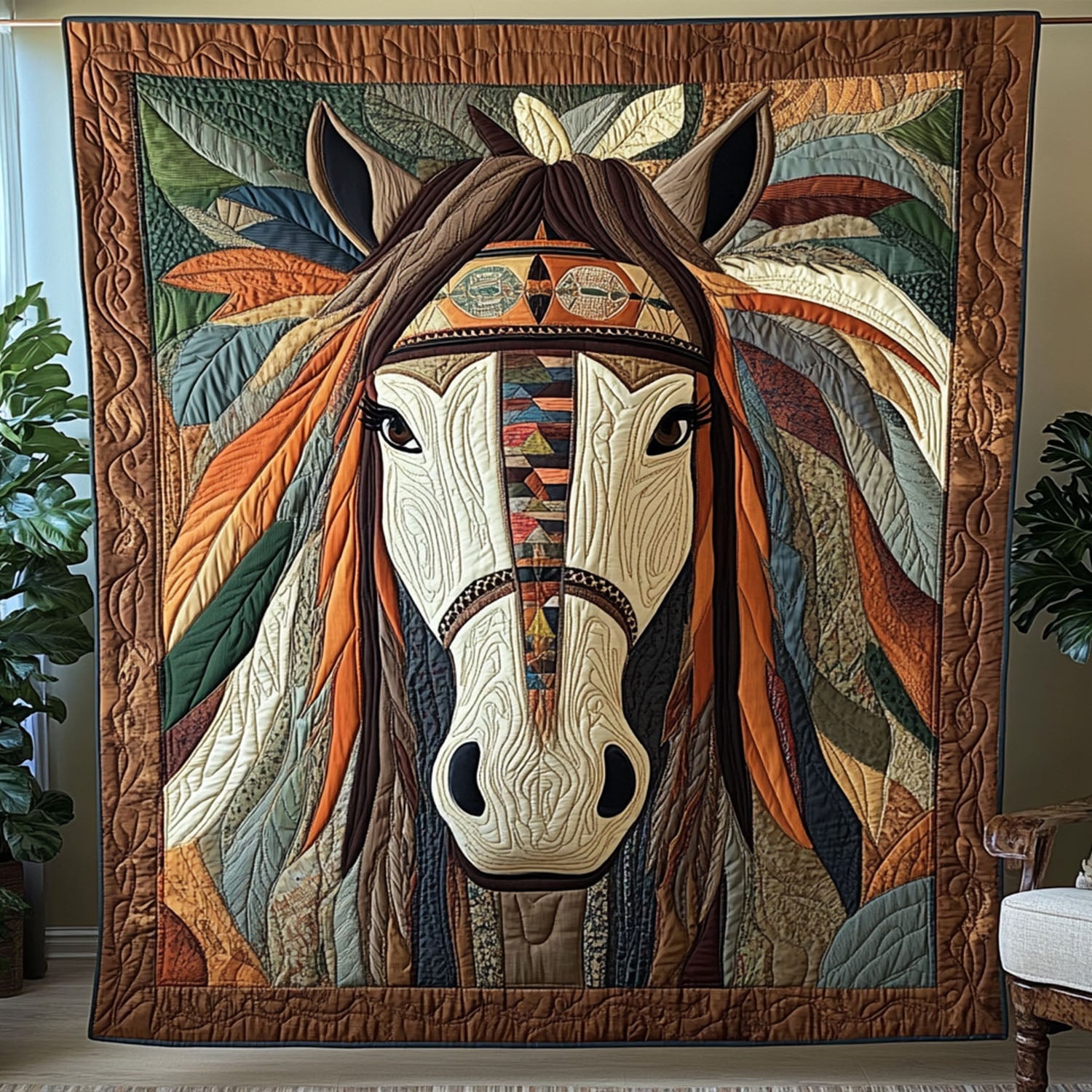 Echoes of the Herd Quilted Blanket Bed Christmas Decor Cool Gifts For Horse Lovers