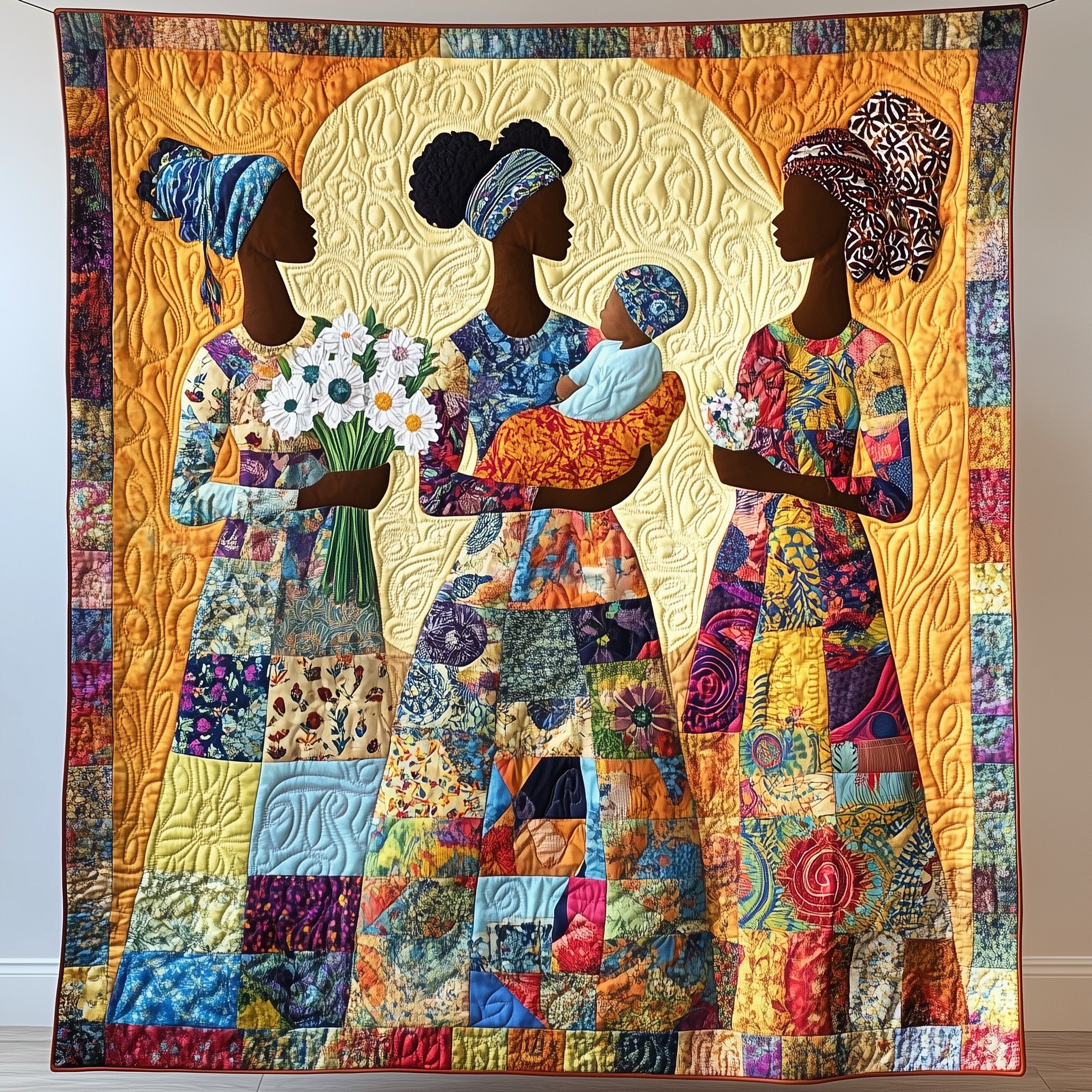 Echoes of Womanhood Quilted Blanket Couch Throw BlanketAfrican American Heritage Month Gifts