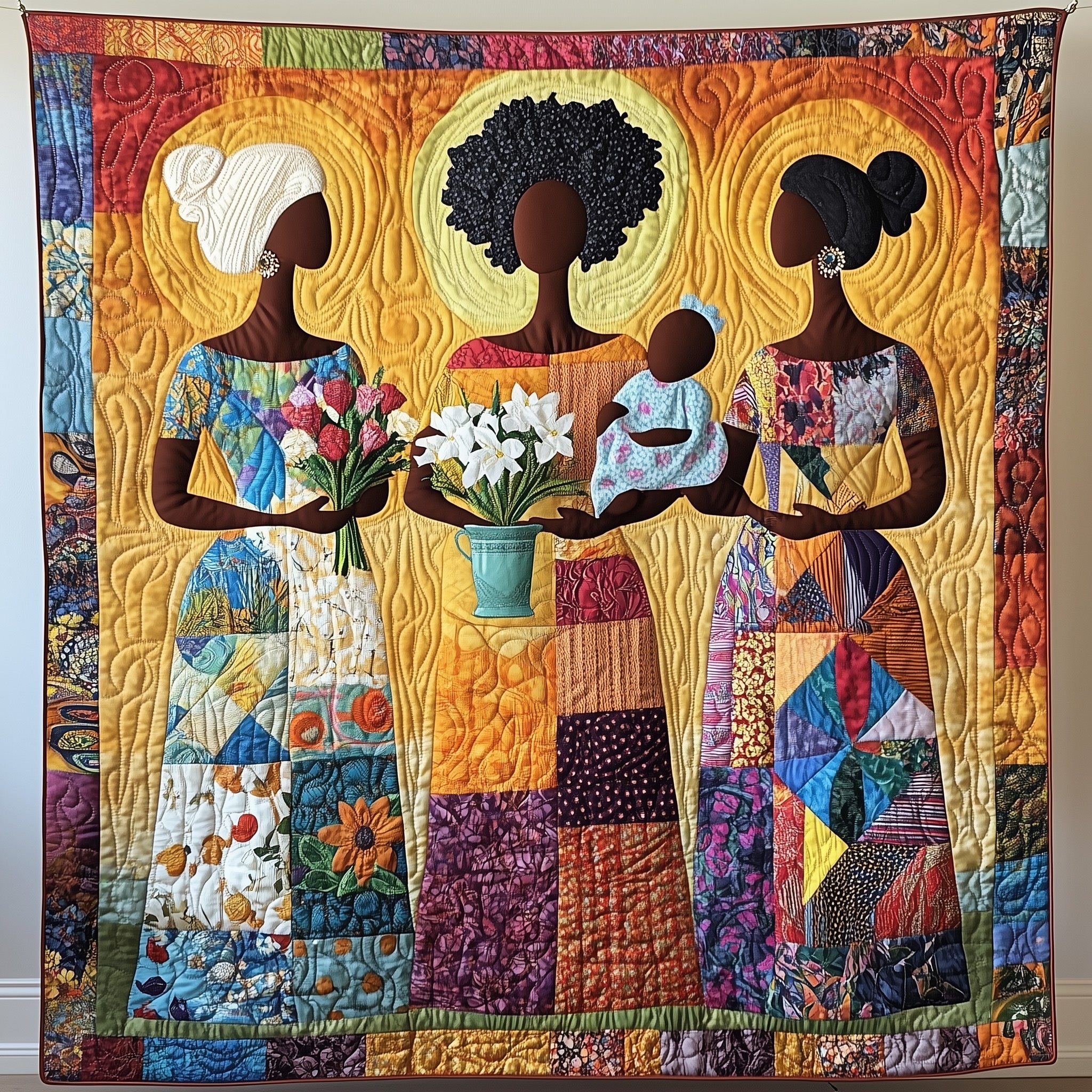 Echoes Of Womanhood Quilted Blanket Soft Quilted Throw for Winter Decor
