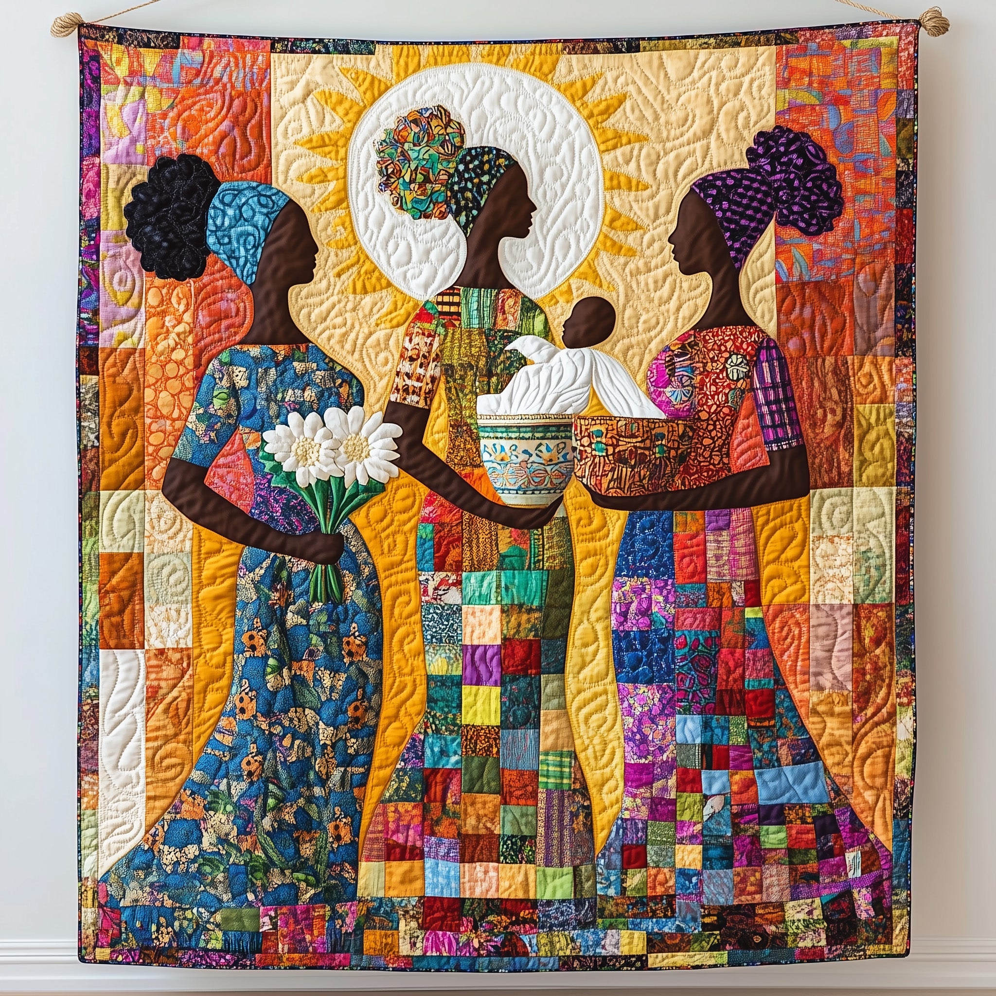 Echoes Of Womanhood Quilted Blanket Warm Winter Quilt Blanket for Home