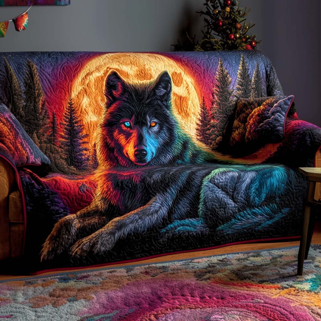 Echoing Forest Quilted Sofa Cover Holiday Living Decorations Gifts For People Who Like Wolves