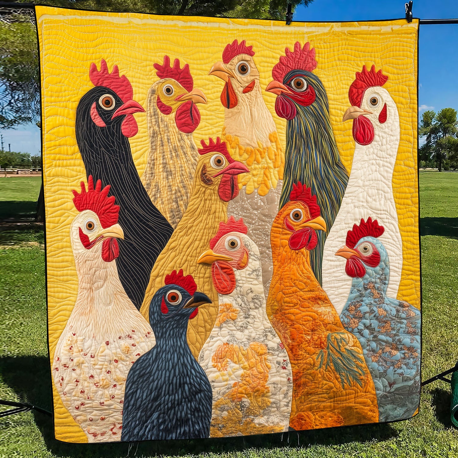 Eclectic Egg-layers Quilted Blanket Presents For Chicken Love