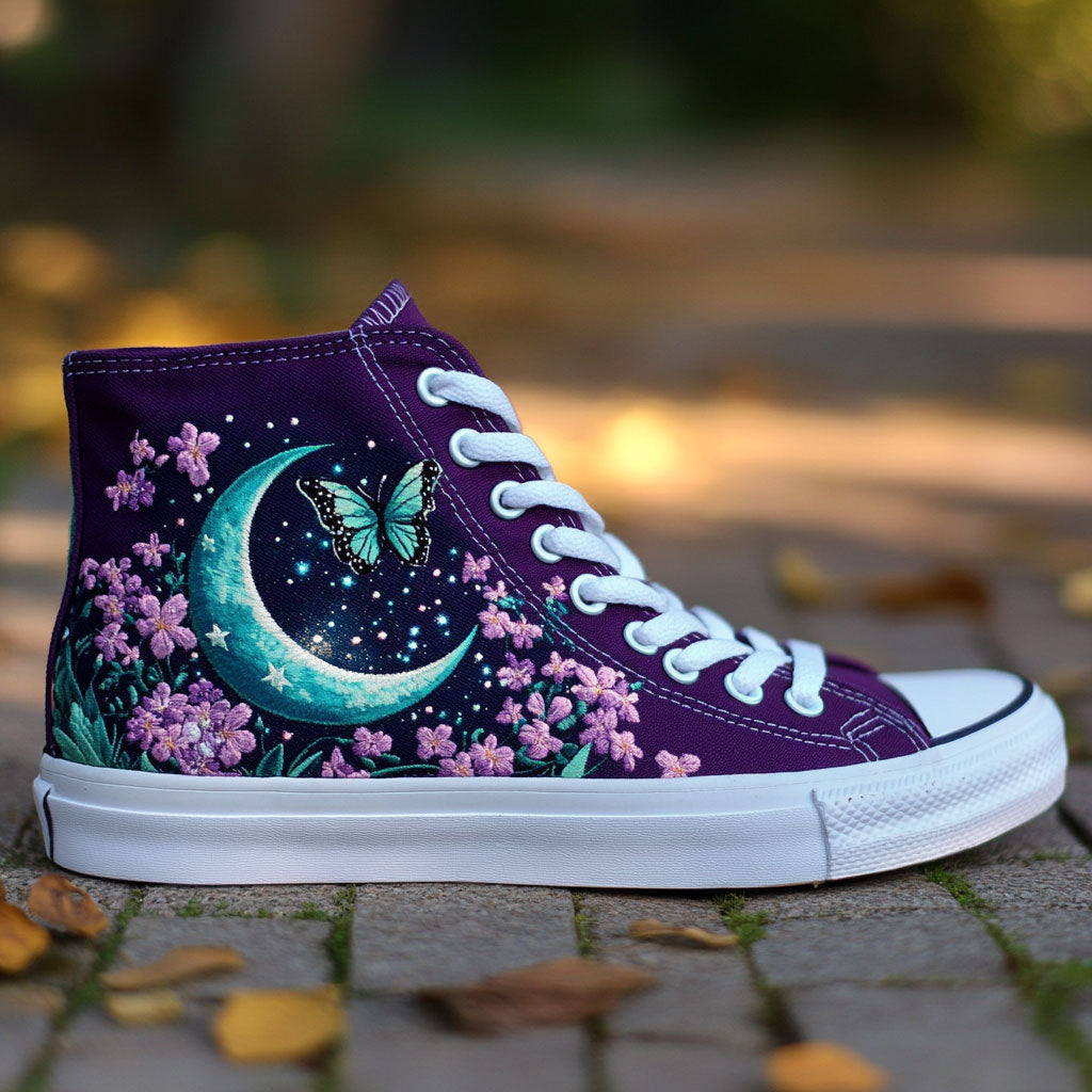 Eclipse Garden Canvas High Tops Lightweight Merch Sneakers