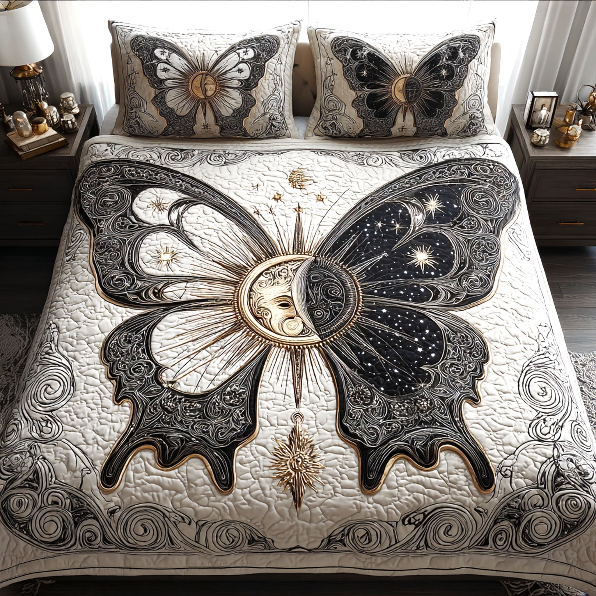 Eclipse Wings Quilted Bedding Set Best Comforter Sets Butterfly Presents