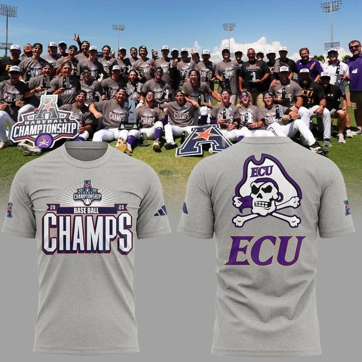 ECU Baseball 2025 American Athletic Conference Champions Shirt East Carolina Pirates Merch