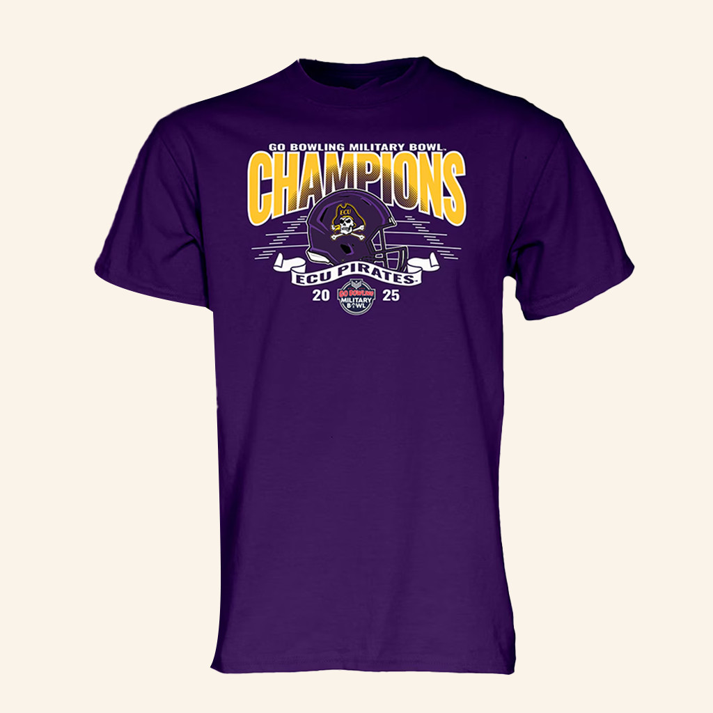 ECU Pirates 2025 Military Bowl Champions T-Shirt Best Gifts For Him