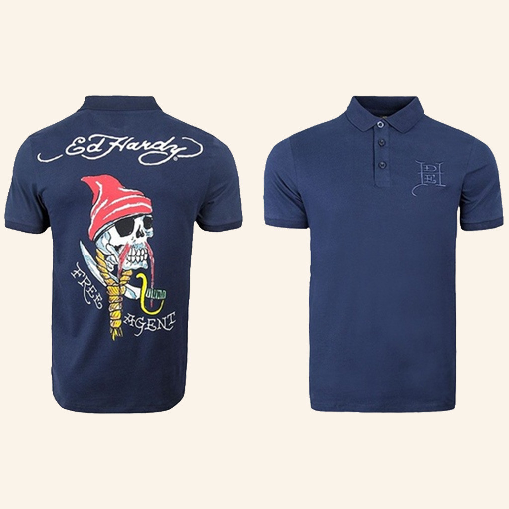 Ed Hardy Free Agent Skull Polo Shirt Ed Hardy Merch Christmas Gifts For Boyfriend Ed Hardy Free Agent Skull Polo Shirt Ed Hardy Merch Christmas Gifts For Boyfriend