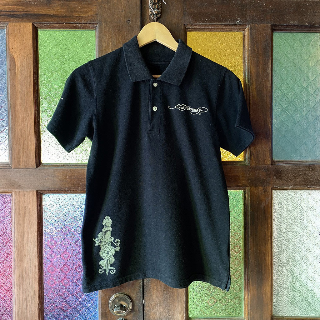 Ed Hardy Maria Tattoo Pattern Polo Shirt Ed Hardy Merch Gifts For Brother