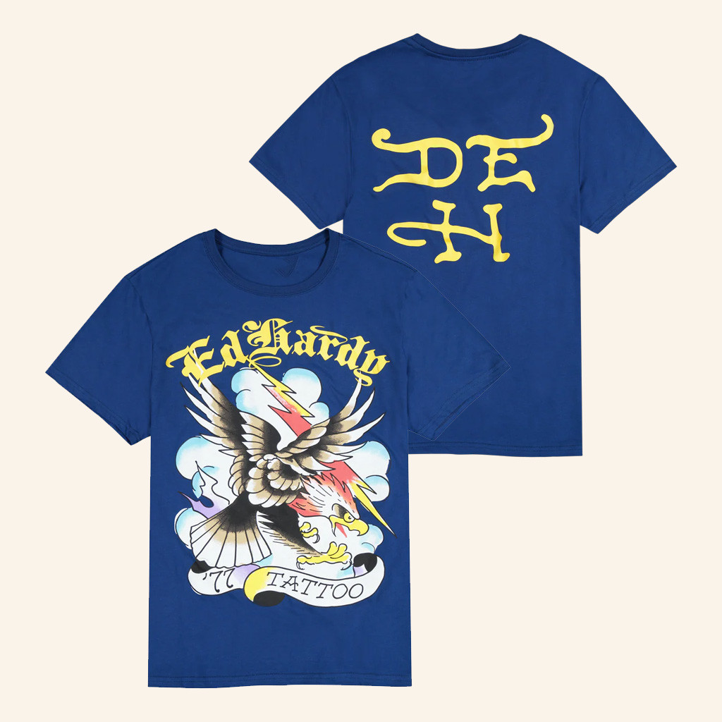 Ed Hardy Merch 77 Eagle Throwback Graphic T-Shirt Christmas Gifts For Son