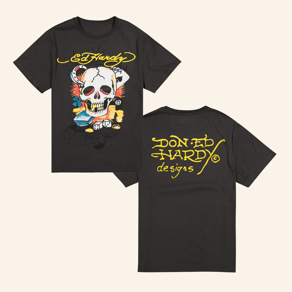 Ed Hardy Merch Ace Skull Throwback Graphic T-Shirt Christmas Gifts For Dudes Ed Hardy Merch Ace Skull Throwback Graphic T-Shirt Christmas Gifts For Dudes