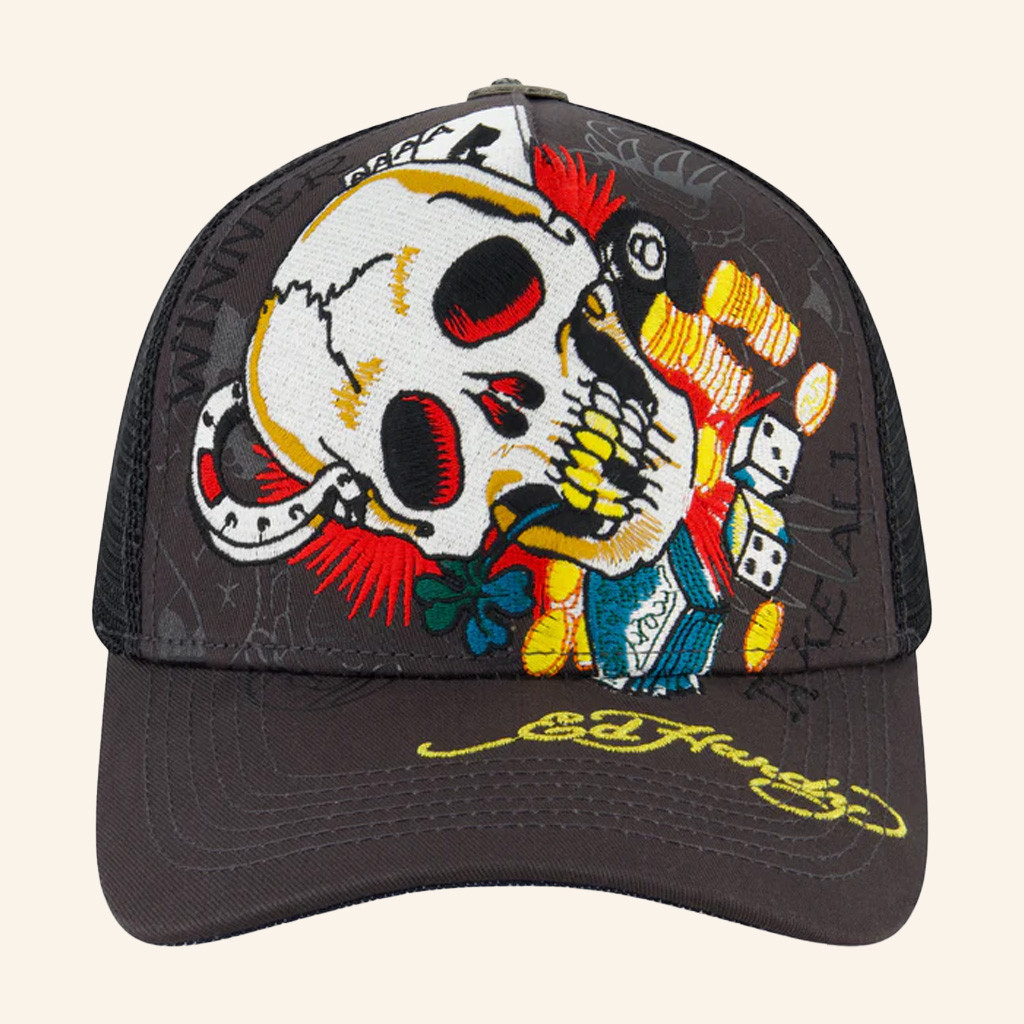 Ed Hardy Merch Ace Skull Trucker Hat Ed Hardy Hat Christmas Gifts For Him Ed Hardy Merch Ace Skull Trucker Hat Ed Hardy Hat Christmas Gifts For Him