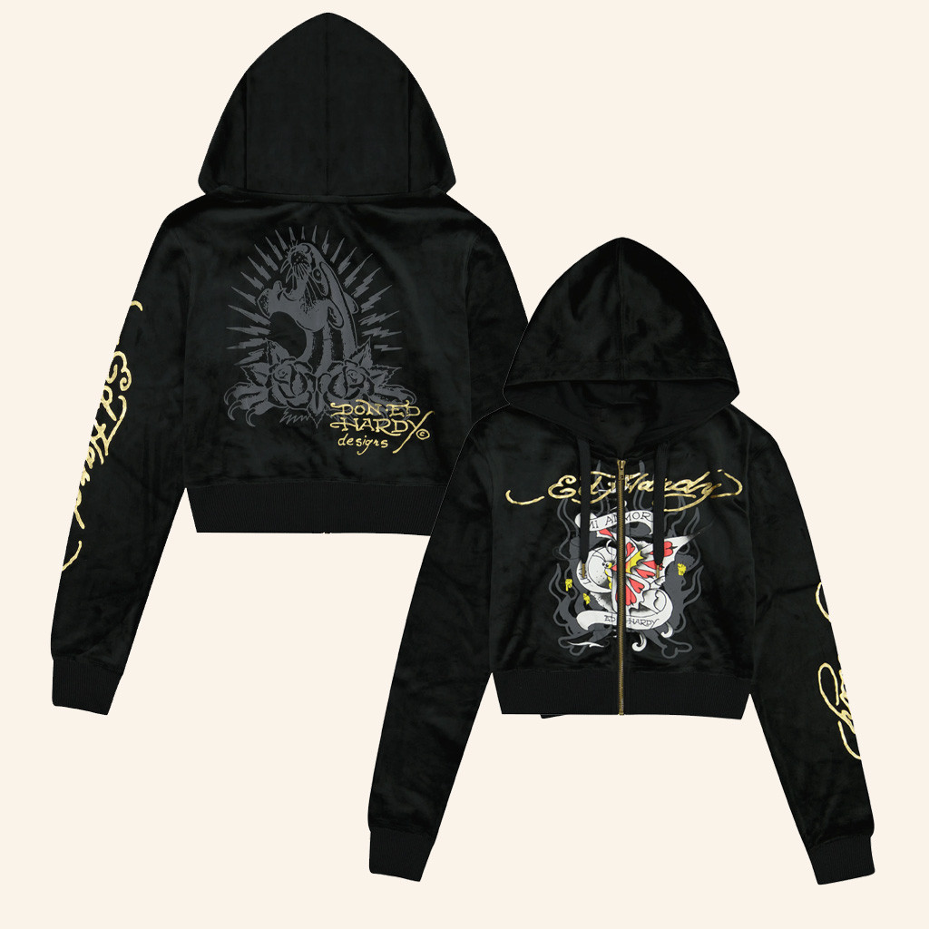 Ed Hardy Merch Amor Butterfly Cropped Zip Hoodie Ed Hardy Hoodie Gifts For Sister Ed Hardy Merch Amor Butterfly Cropped Zip Hoodie Ed Hardy Hoodie Gifts For Sister