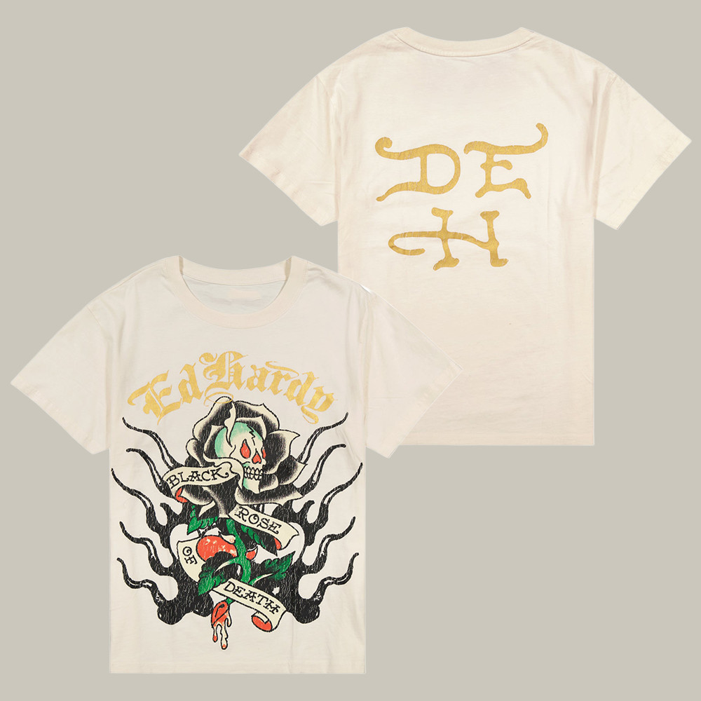 Ed Hardy Merch Black Rose Boxy T-Shirt Black Rose Of Death Shirt Gifts For Ed Hardy Lovers