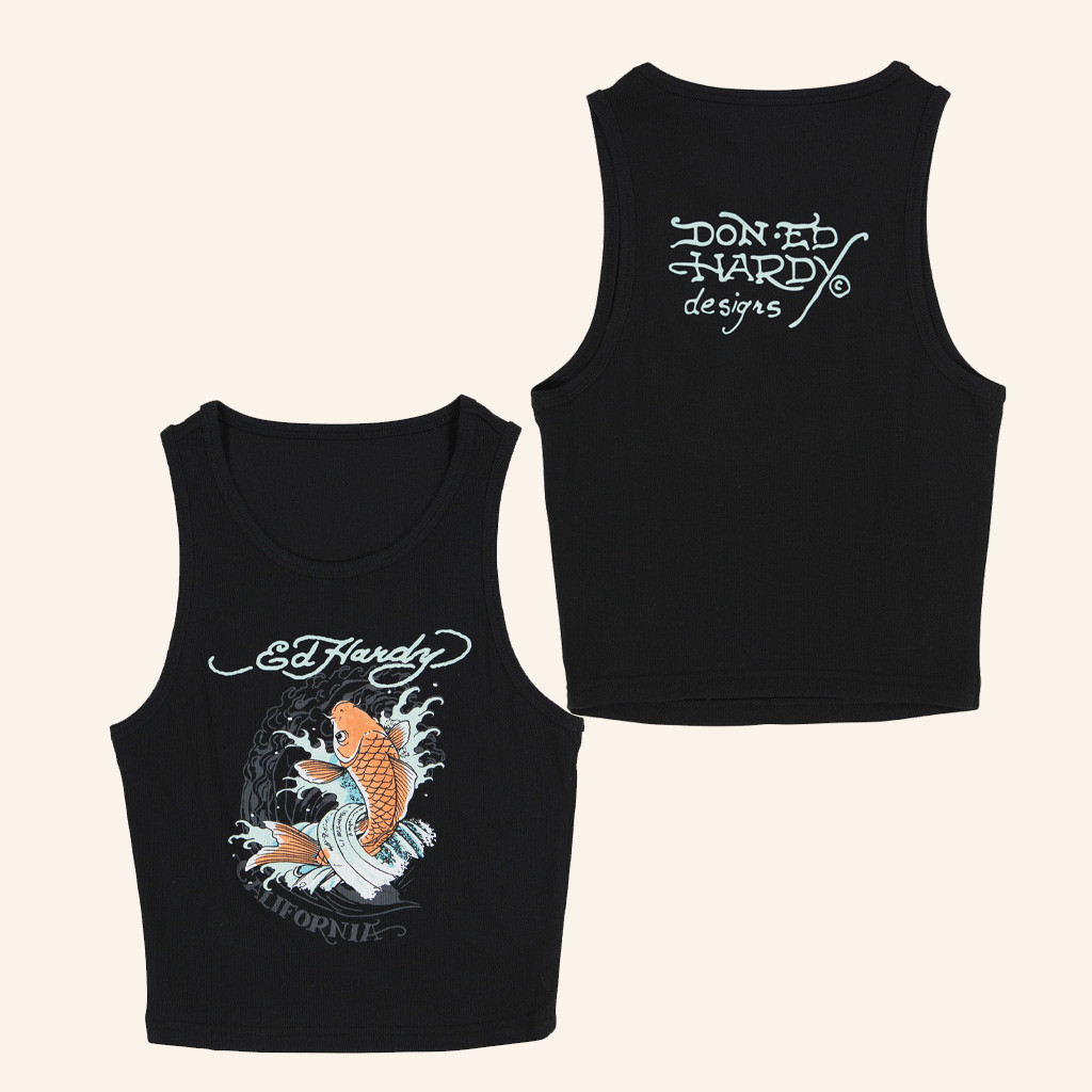 Ed Hardy Merch Cali Koi Rib Tank Top Birthday Gift For Girlfriend Ed Hardy Merch Cali Koi Rib Tank Top Birthday Gift For Girlfriend