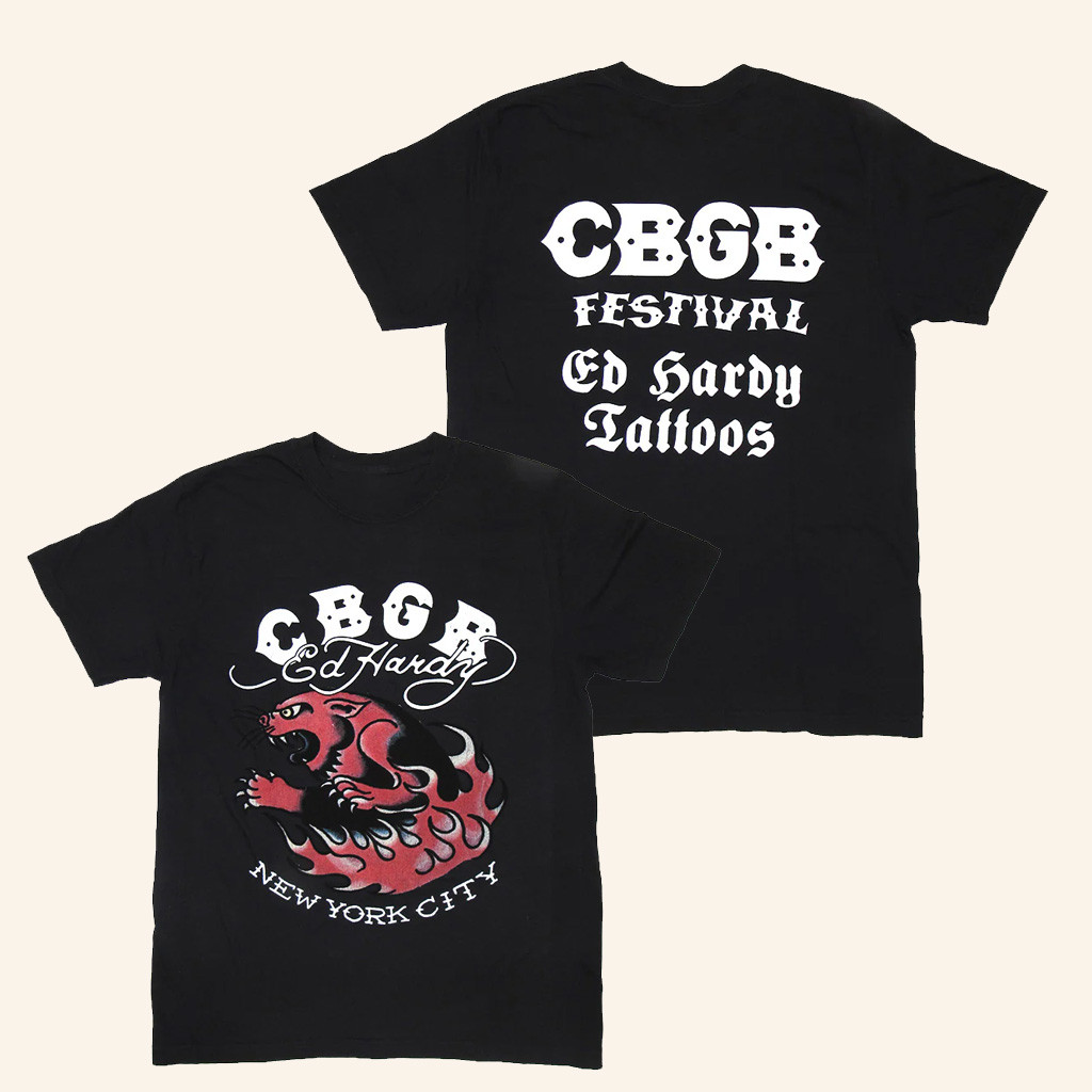 Ed Hardy Merch CBGB Panther Flame T-Shirt Christmas Gifts For Dad