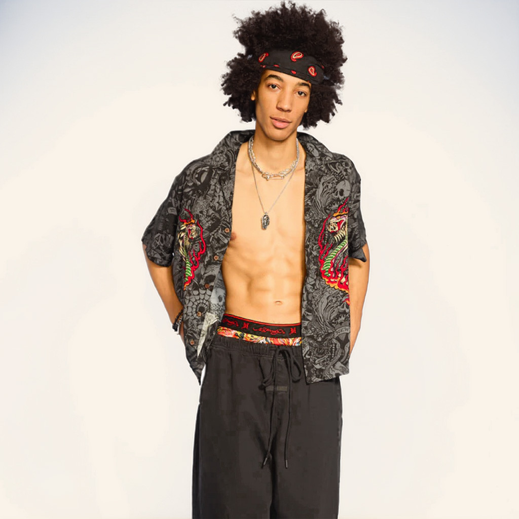 Ed Hardy Merch Cobra Flame Hawaiian Shirt Ed Hardy Shirt Gifts For Brother