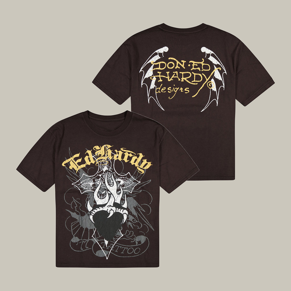 Ed Hardy Merch Cross Boxy T-Shirt Don Ed Hardy Design Art Themed Shirt Gifts Ideas