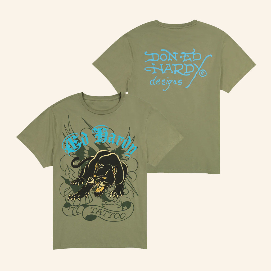 Ed Hardy Merch Crouching Panther T-Shirt Christmas Gifts For Husband