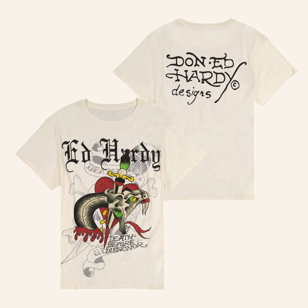 Ed Hardy Merch Dagger Snake T-Shirt Xmas Gifts For Him