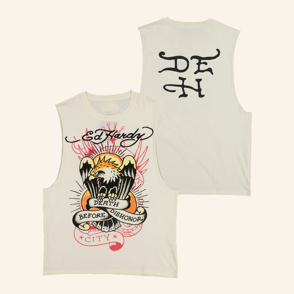 Ed Hardy Merch Death Before Dishonor Eagle Muscle Tank Ed Hardy Apparel Gifts For Husband