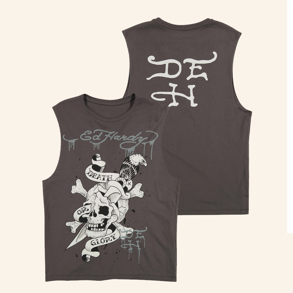 Ed Hardy Merch Death Or Glory Skull Muscle Tank Ed Hardy Apparel Christmas Presents For Son