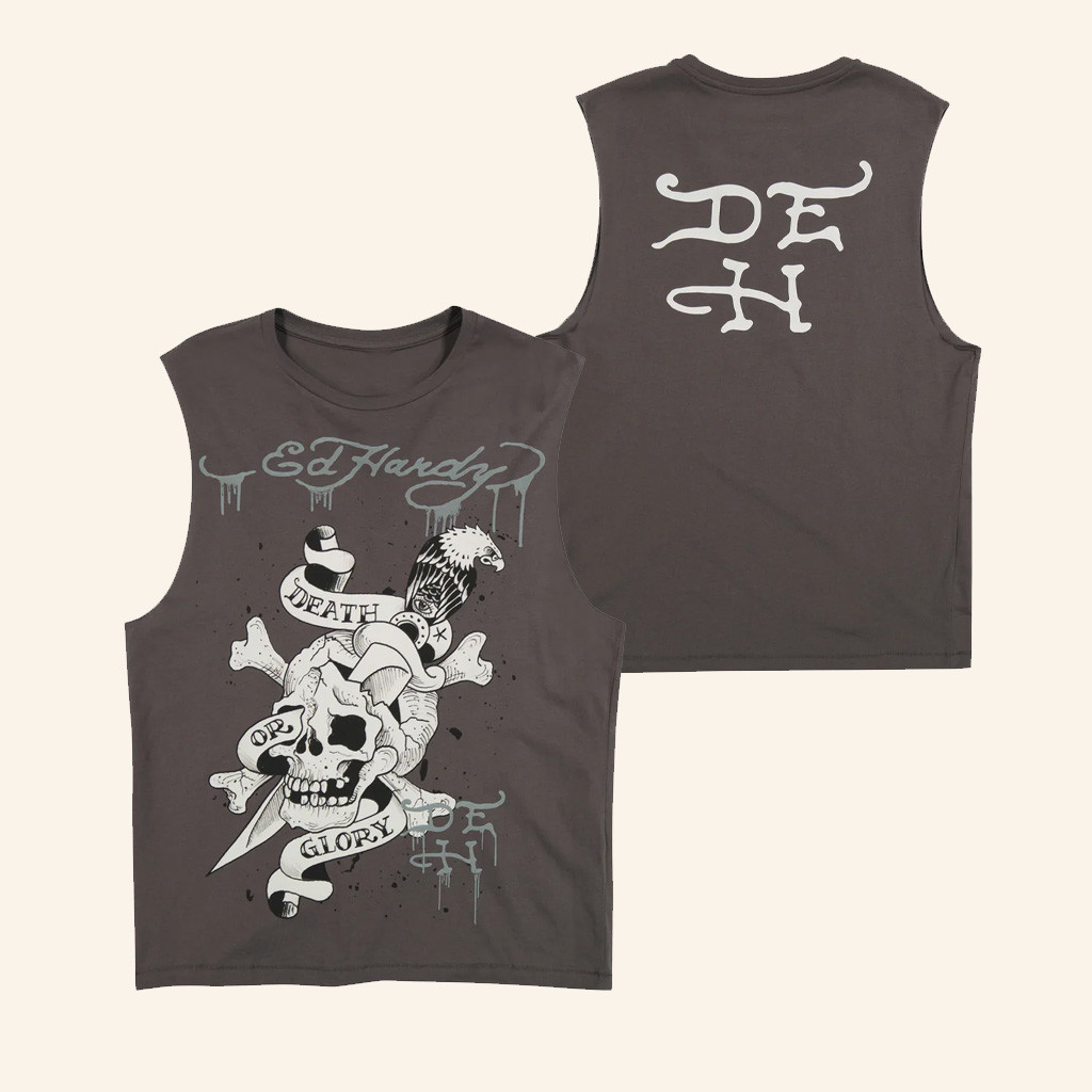 Ed Hardy Merch DG Skull Muscle Tank Xmas Gifts For Brother