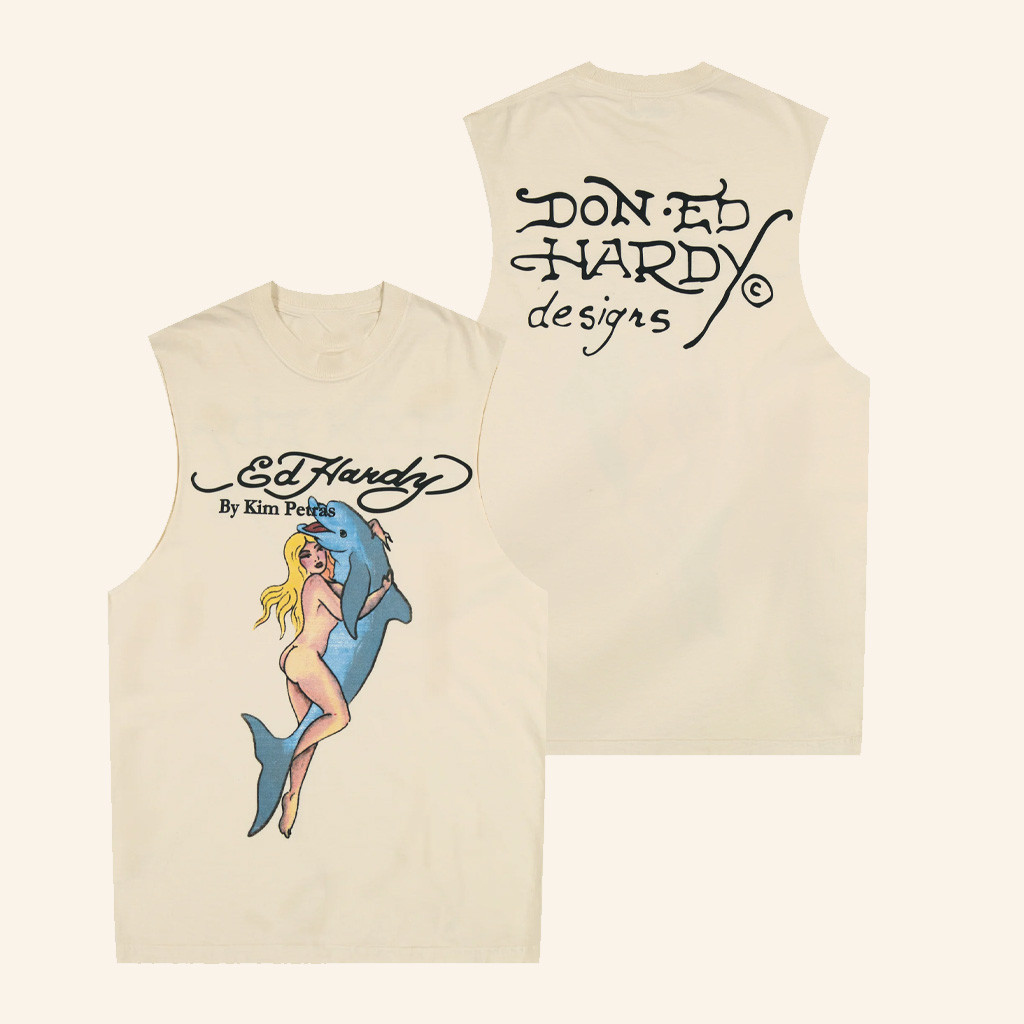 Ed Hardy Merch Dolphin Girl Muscle Tank Ed Hardy Apparel Christmas Presents For Brother