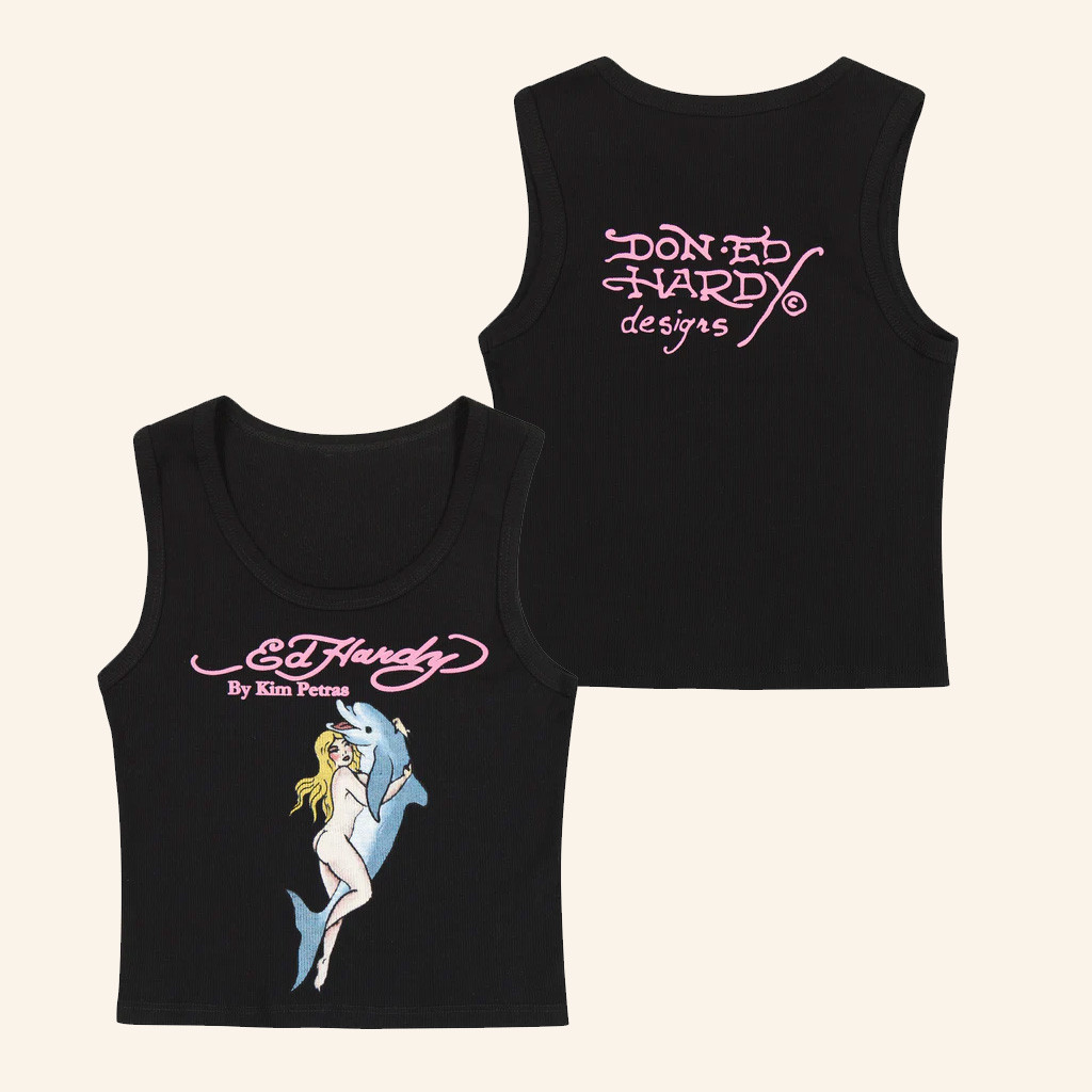 Ed Hardy Merch Dolphin Girl Tank Top Christmas Gift Ideas For Her