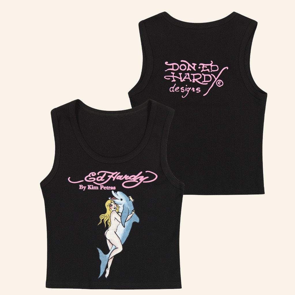 Ed Hardy Merch Dolphin Girl Tank Top Ed Hardy Apparel Christmas Presents For Wife Ed Hardy Merch Dolphin Girl Tank Top Ed Hardy Apparel Christmas Presents For Wife